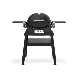 Barbacoa de gas Weber Q 1200N con mesas laterales y soporte compacto