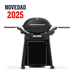 Barbacoa de gas Weber Q 3200N+ con mesas laterales y soporte premium